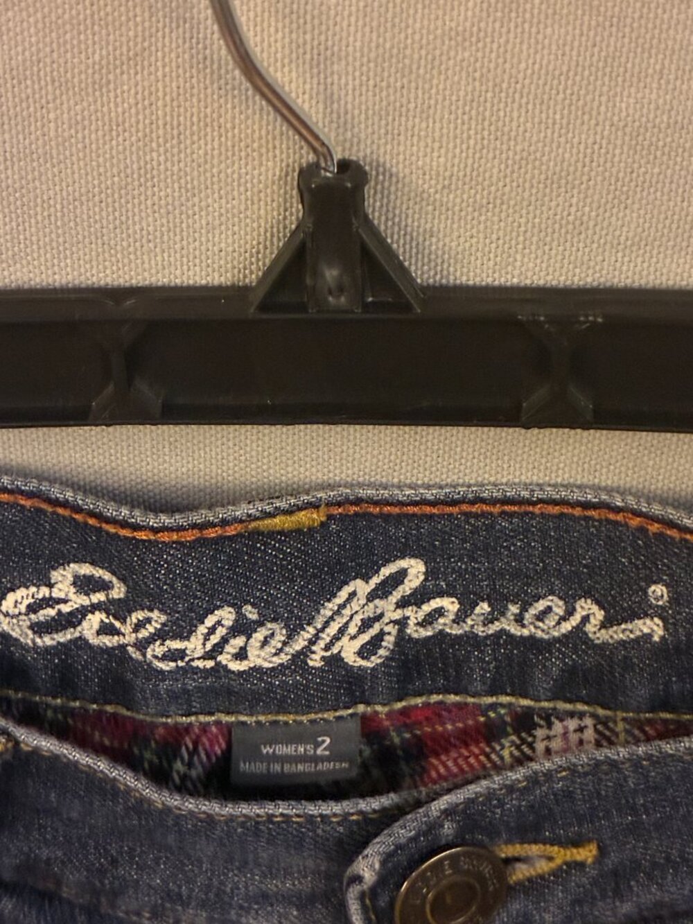 Eddie Bauer flannel lined boyfriend jeans Size 2 Gorpcore Cabin core Americana. - Picture 3 of 8